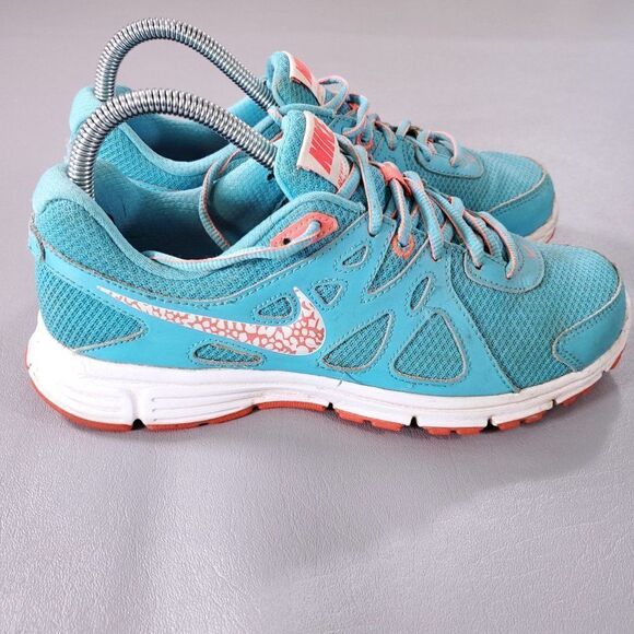 Nike Revolution 2 Running Shoes Womens 7.5 Aqua Coral Mesh Athletic Gym Sneaker - Picture 5 of 11